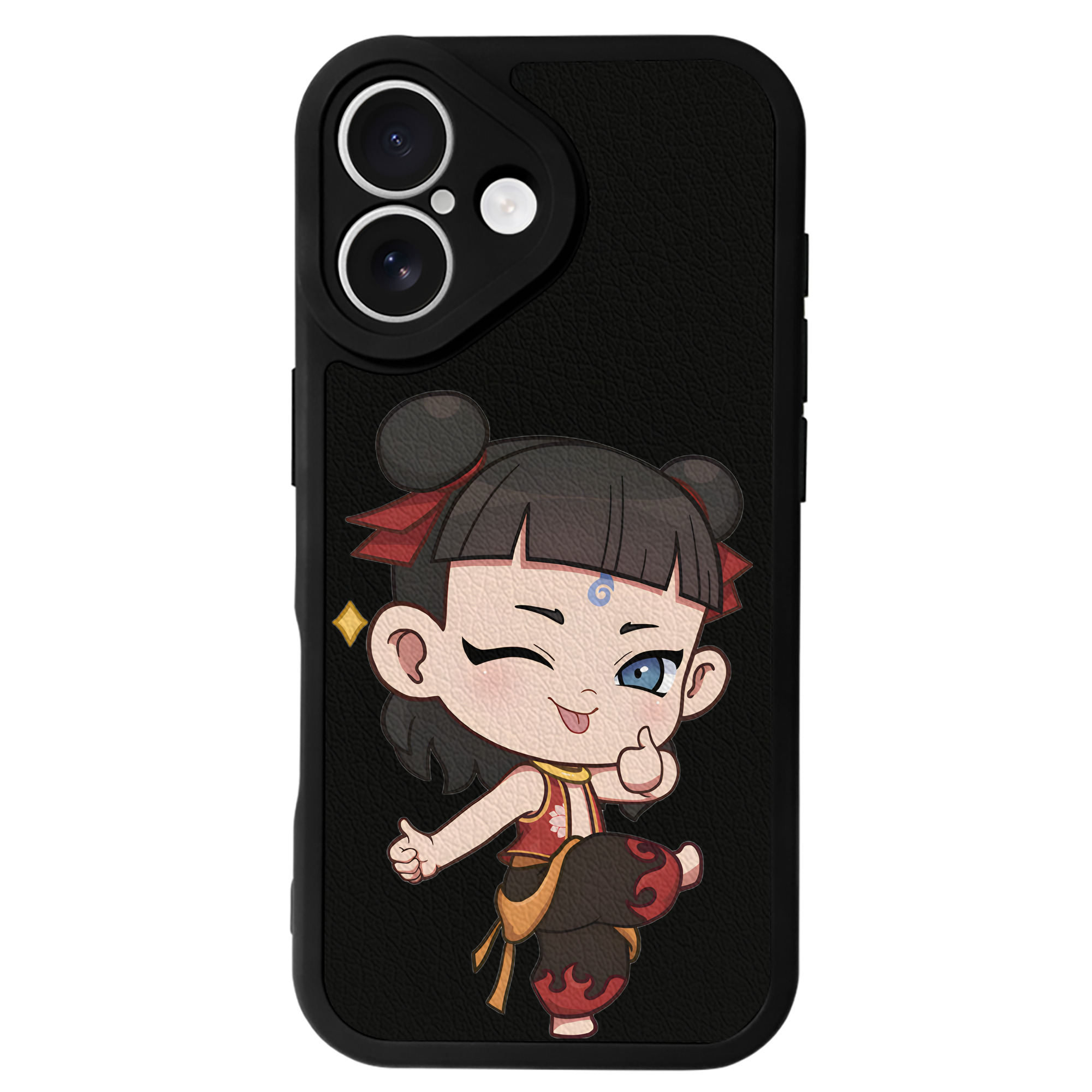 （画像用） Ne Zha 2 ナタ 魔童の大暴れ 【iPhone 16シリーズ対応】シリコンスマホケース（レザー調） 材質：シリコン
